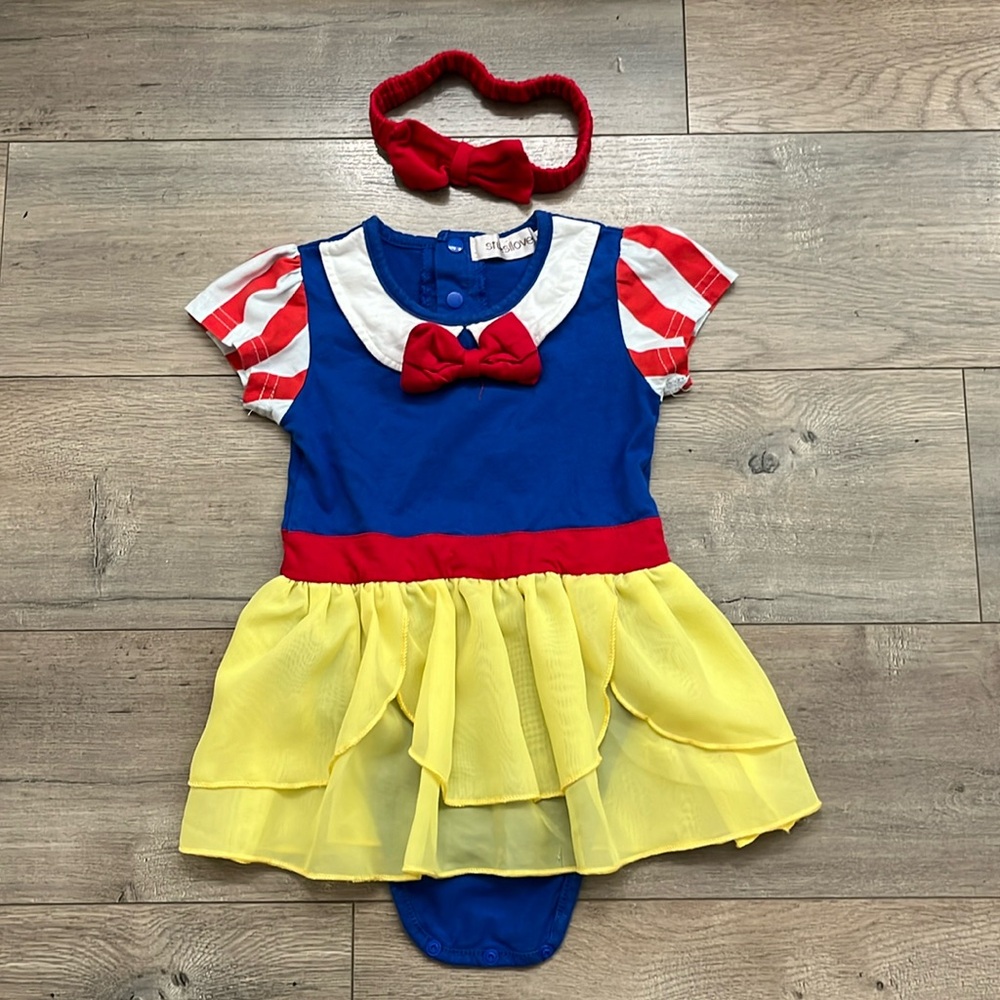 Snow White Baby Costume Romper Dress & Headband 2pcs